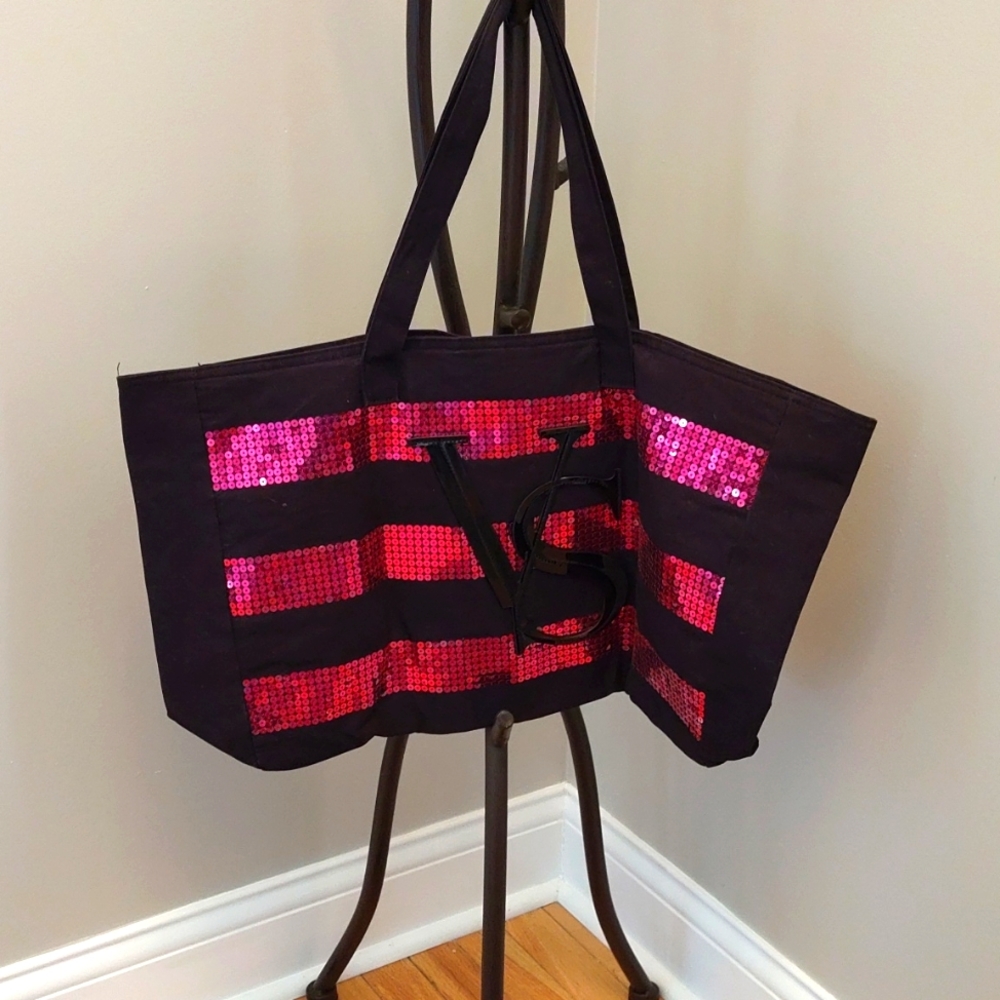 Victoria Secret zippered pink sequined weekender
